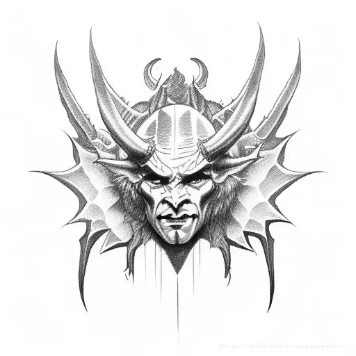 Devil Standing Over An Angel