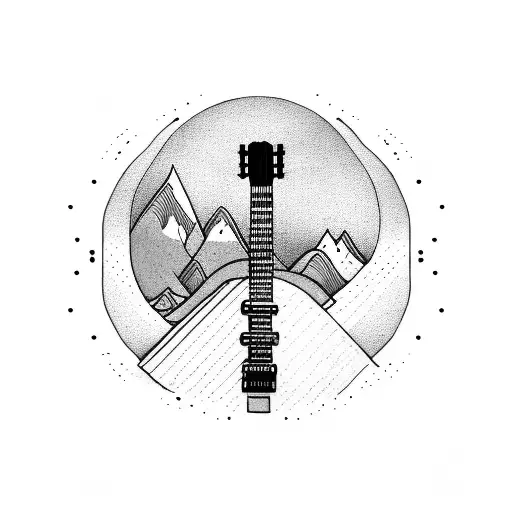 Guitar With Mountains