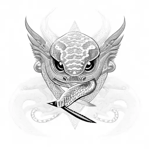 Knife With Snake
