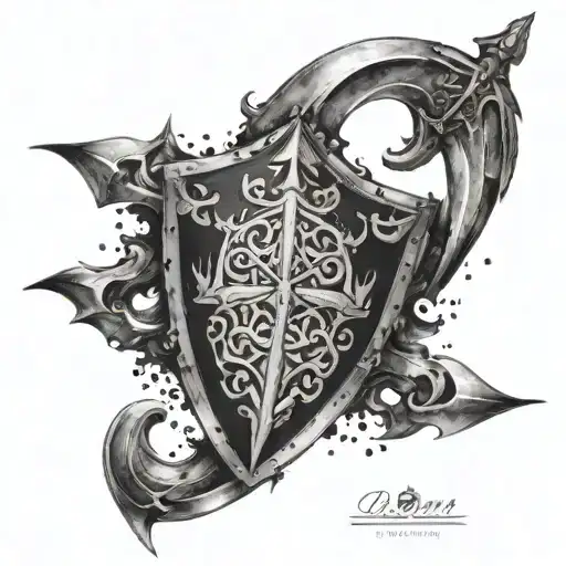 Boromirs Shield Sword And Horn