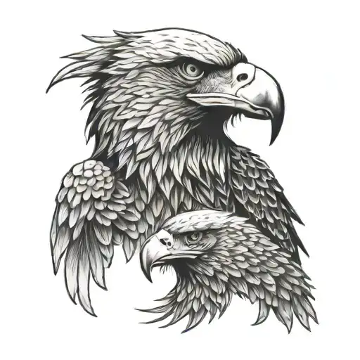 Sharp Dog And Eagle Combo With Nature