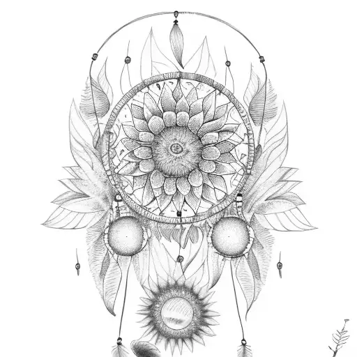 Sunflower Moon Dream Catcher