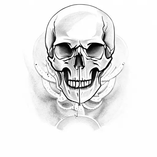 Skull With Harley Davidson Engine