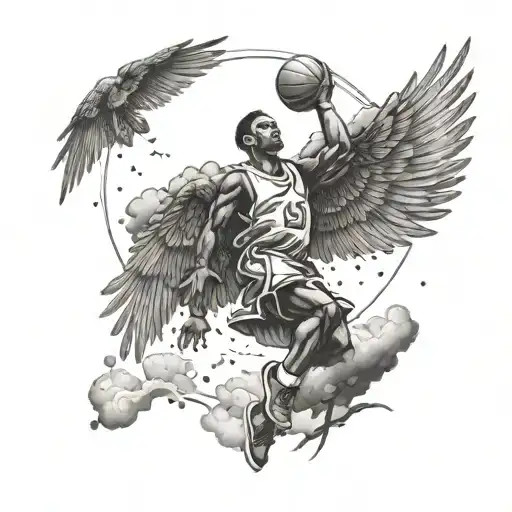 A Basketball Player With Wings Soaring Over The Beautiful Landscapes Of Belize