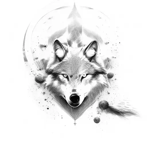 White Wolf Fighting Black Wolf