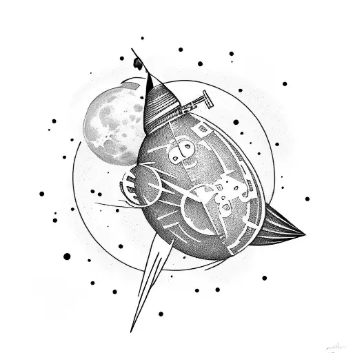 Rocket Orbiting The Moon