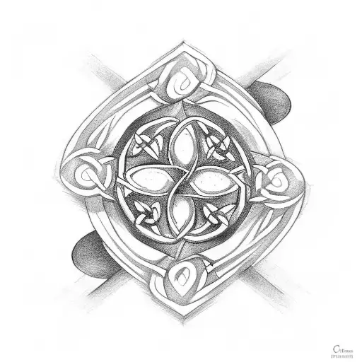 Celtic With The Letter C And Shamrocks