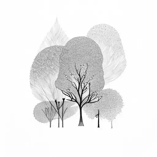 Three Trees In A Line