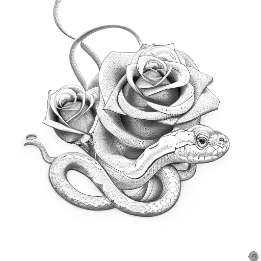 3 Roses And One Snake Between Them