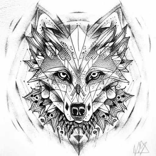 Wolf Wearing Skull