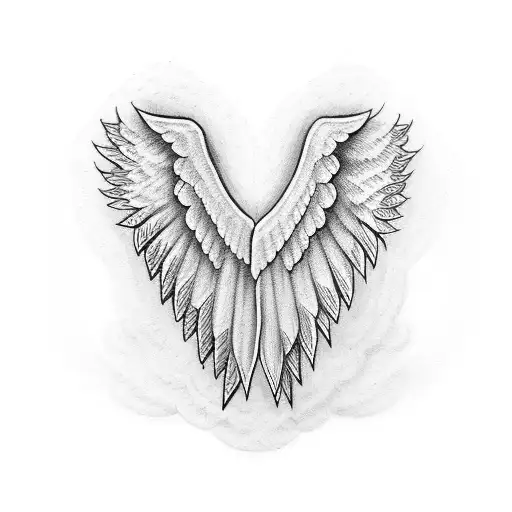 Angel Wings With Letter D And 444