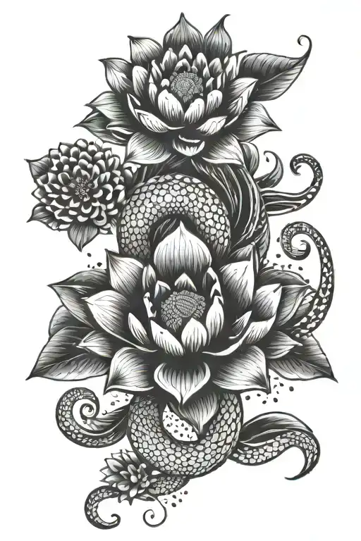 Lotus And Snake
