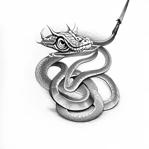 Snake Wrapped Around Sword