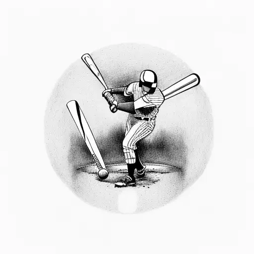 Baseball Player Swinging A Bat At A Vibrant Sunset