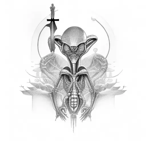 Alien Crucified On The Cross