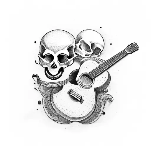 Guitar With Skull