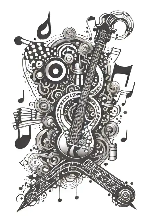 A Combination Of Music Notes And Gaming Elements Forming A Unique Pattern