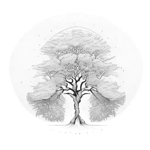 Tree With 3 Names Of Branches