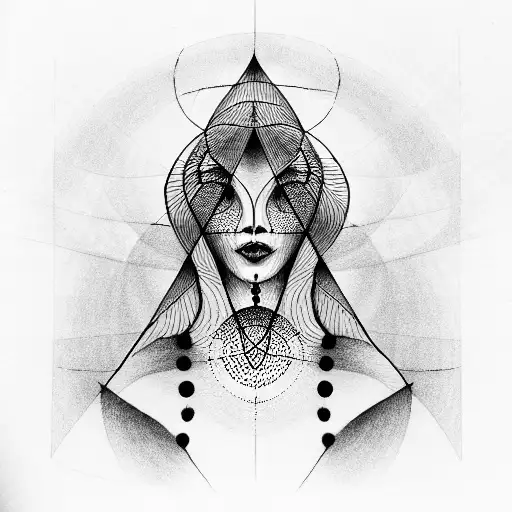 Women's Portrait With Sacred Geometry