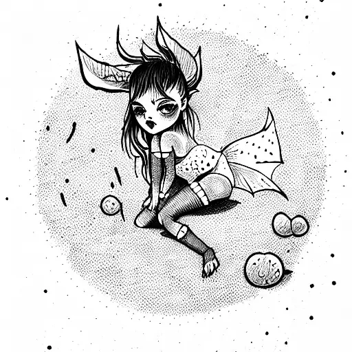 Little Devil Girl In Poo