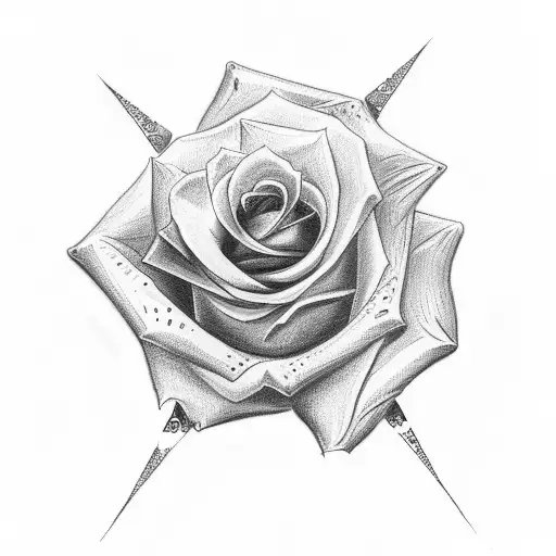 Christian Cross With Rose