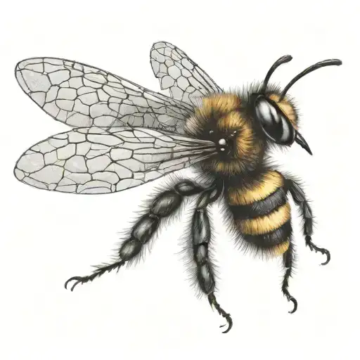 Incorporate Intricate Dotwork Patterns Into A Tattoo Of A Bee In Flight