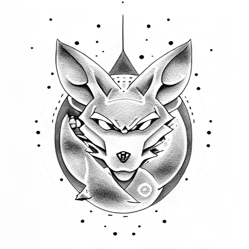 Mewtwo And Wolf Full Moon