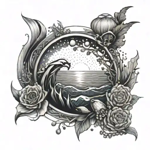 An Ocean Inspired Tattoo Incorporating Elements Of My Bed