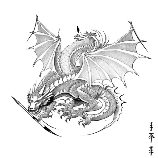 Dragon That Flies Around A Kunai