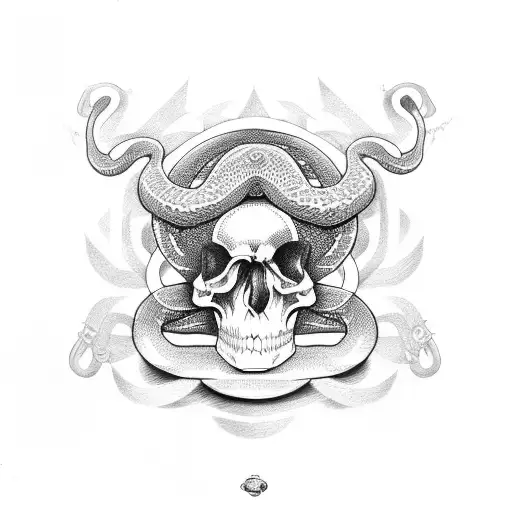 Snake With Skulls