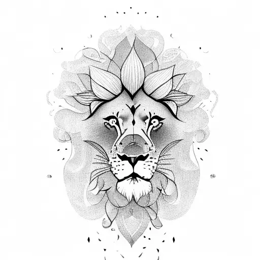 Lion With Flower