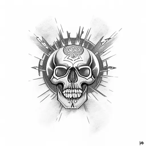 Skull With Crimson Smoky Eyes A Ring Of Fire Around It And The Word Ira Underneath It