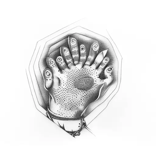 Dog Paw With A Bouquete Behind