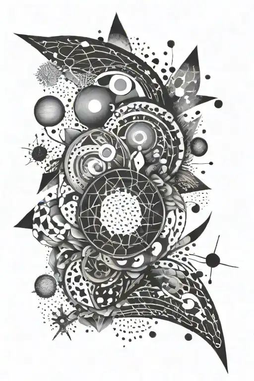 An Abstract Tattoo Symbolizing The Search For The Meaning Of Life