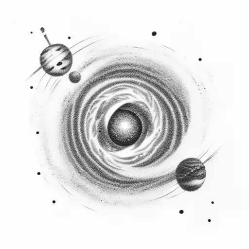 Galaxy Planets Black Hole Dust Clouds