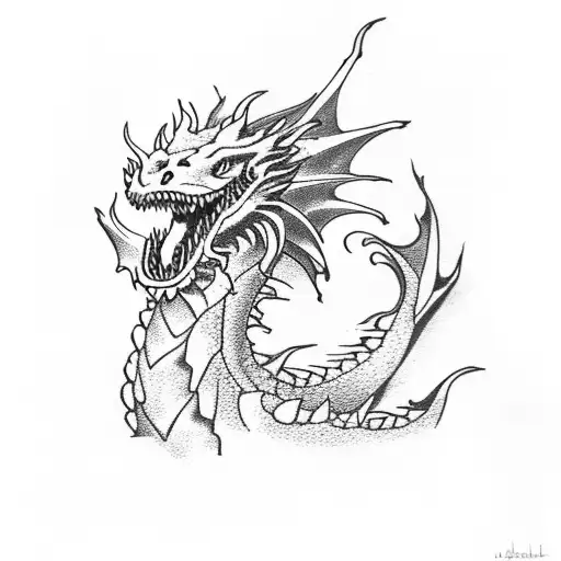 Dragon With Flower Being Burned