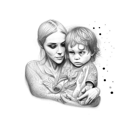 Mother Holding Her Son