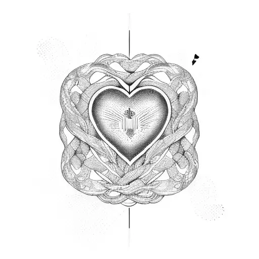 A Dotwork Tattoo Of A Heart Monitor Line Transforming Into An Infinity Symbol