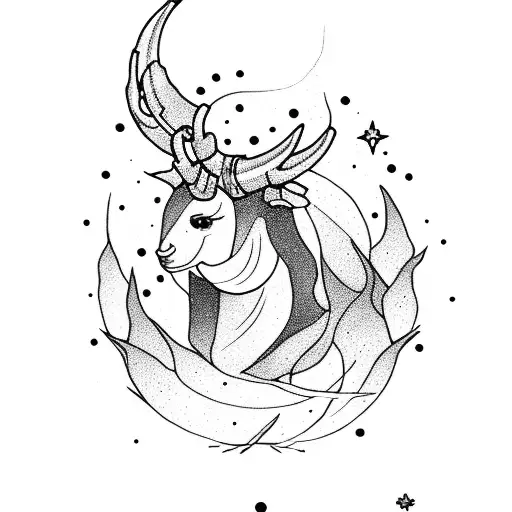 Campfire With Capricorn Constellation Above