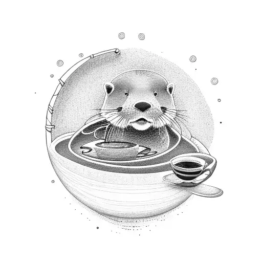 An Otter Sipping Coffee In A Hammock