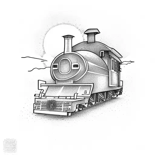 Train Caboose On Tracks Leading To Sun Shine In Heaven