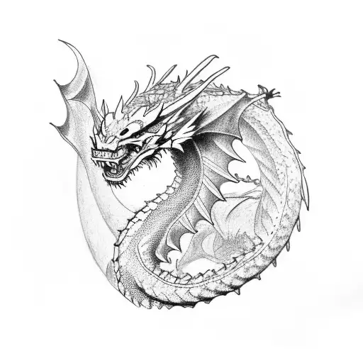 Dragon On Shoulder To Cheast