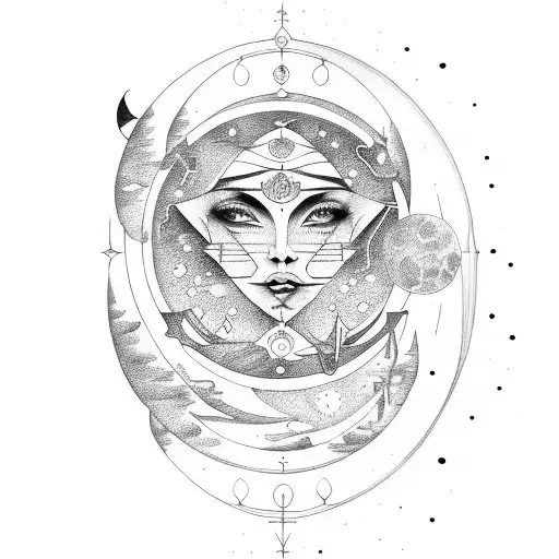 A Moon With Astrological Inlfuences With A Beautiful Face