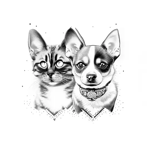 Two Dogs And One Cat