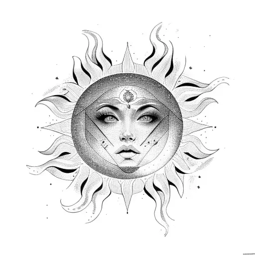 A Sun With Astrological Influence With A Beautiful Face Connecting With Music