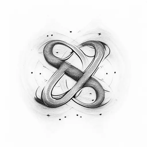 Simple Infinity Symbol With Number 1 Written In Centre