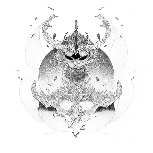 Norse Sleeve With Vegvisr In The Middle