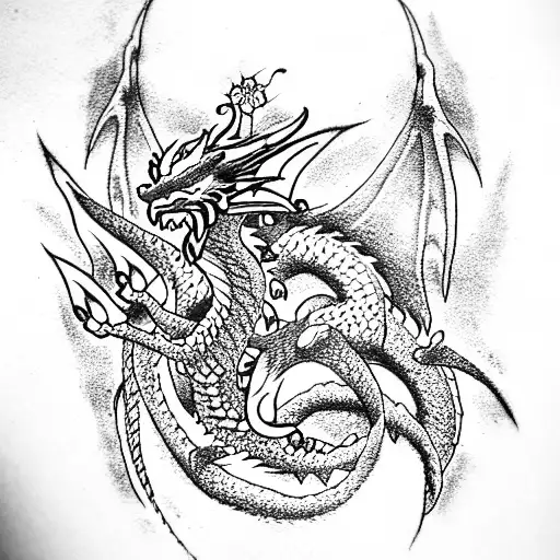 Dragon With Flower
