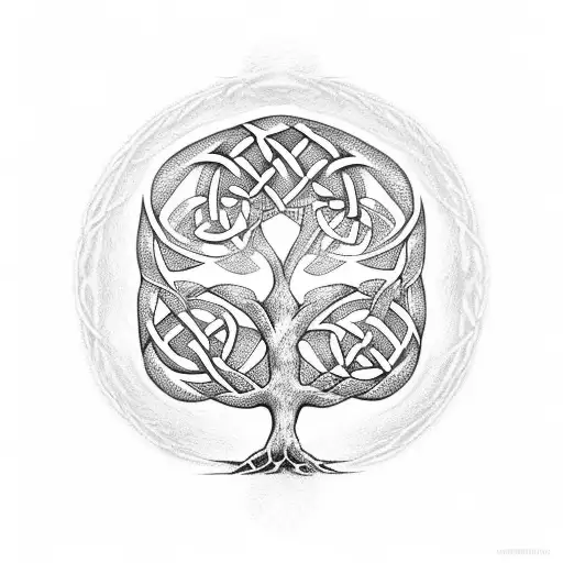 Tree Of Life With Celtic Symbols