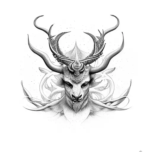 Ethereal Creature With Bird Body And Horns